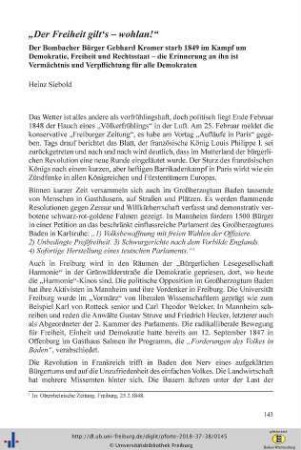 "Der Freiheit gilt's - wohlan!"