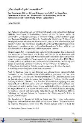"Der Freiheit gilt's - wohlan!"
