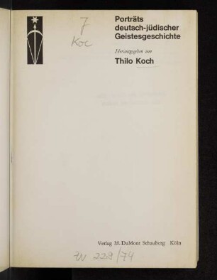 Porträts deutsch-jüdischer Geistesgeschichte