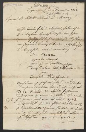 Brief an B. Schott's Söhne : 27.12.1832