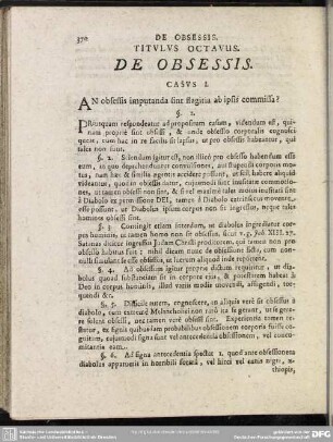 Titulus Octavus De Obsessis