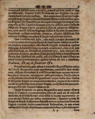 Scriptum nomine Christianissimi Regis Imperii Directorio praesentatum a D. de Gravel