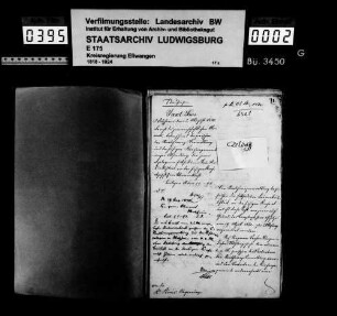 Schuldenwesen der Kirchenbaufondspflege bzw. Kirchengemeinde Welzheim