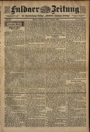 Zweite Ausgabe vom Samstag, den 24. Dezember 1898.