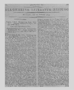 Tiedemann, D.: Geist der spekulativen Philosophie. Bd. 6. Marburg: Neue akad. Buchhandlung 1797 Zugl. rezensiert: Register zu Dieterich Tiedemanns Geist der spekulativen Philosophie. Bd. 1-6
