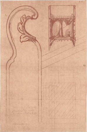 Fischer, Theodor; Würzburg, Münsterplatz; Sparkasse - Anfänger der Treppe des Westflügels (Details)