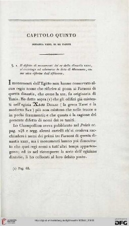 Capitolo quinto: Dinastia XXIII di Re Taniti