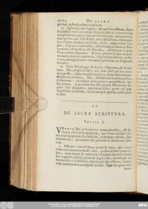 II. De Sacra Scriptura.
