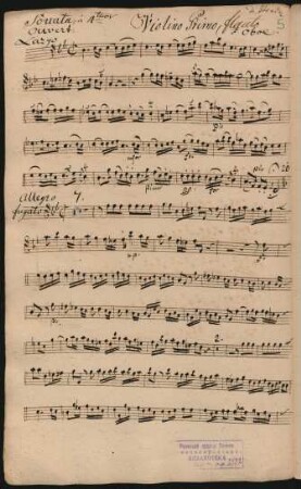Violino primo, Flauto ò Oboe