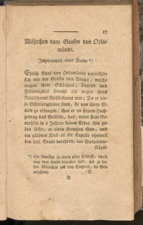 Mährchen vom Grafen von Orlamünde