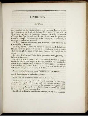 Livre XIV. Huygens.