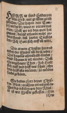 HERR es seind Heiden inn || dein Erb/ mit grossem grim || gefallen/