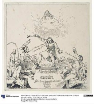 "Albrecht Dürers Exequien". Karte zum Dürerfest des Vereins der jüngeren Künstler, 18. April 1836