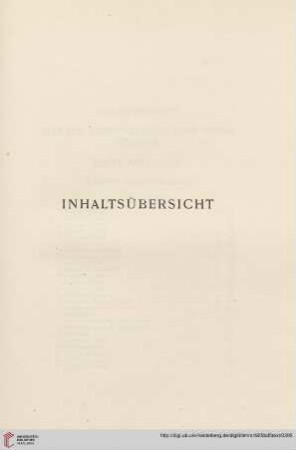 Inhaltsübersicht