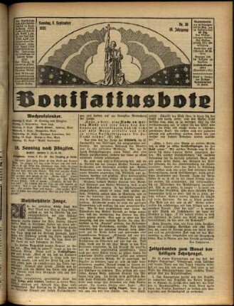 Erste Ausgabe vom Sonntag, den 06. September 1931.