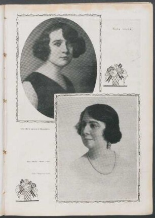 Nota social. - Srta. María Ignacia de Monasterio [y] Srta. María Teresa Loza.