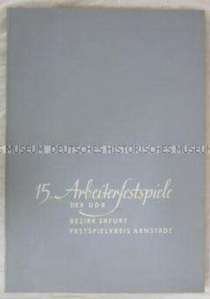 Mappe mit Grafikreproduktionen zu den 15. Arbeiterfestspielen der DDR