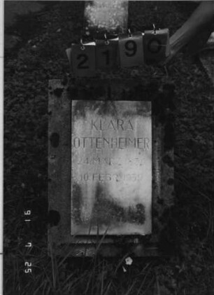 Grabstein 2190 [Hahn S. 166 Grab-Nr. 3132]