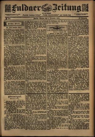 Erste Ausgabe vom Montag, den 03. November 1902.