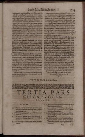 Tertia Pars Circa Successiones.