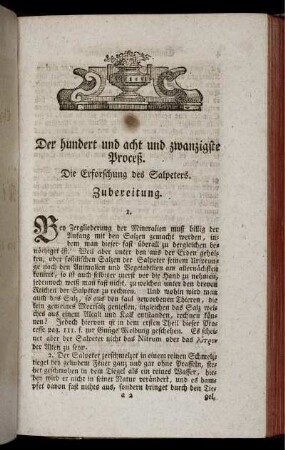 Der hundert acht und zwanzigste Proceß. [ I.] Die Erforschung des Salpeters.