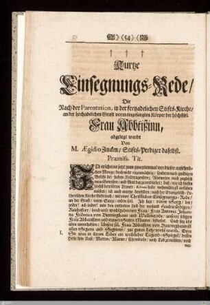 Einsegnungsrede