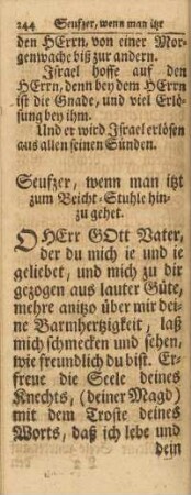 Seufzer, wenn man ißt zum Beicht-Stuhle hinzu gehet