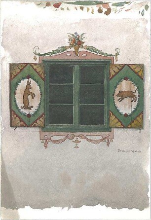 Gmelin, Leopold; Sammlung Gmelin: Handzeichnungen - Folio 17 - Fenster (Ansicht)