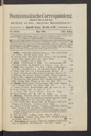 No. 220/21. März 1904.