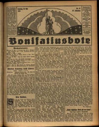 Erste Ausgabe vom Sonntag, den 10. Mai 1931.