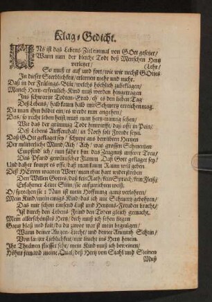 Klag-Gedicht.