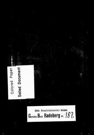Gerichtshandelsbuch von Ullersdorf (bei Radeberg)