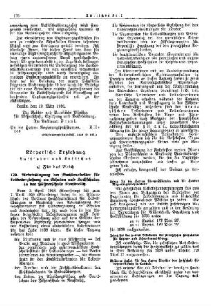 Arbeitstagung der Sachbearbeiter für Leibeserziehung an Schulen und Hochschulen in der Führerschule Neustrelitz : [Körperliche Erziehung] ; [Für das Reich] ; [Amtliche Erlasse] ; [Amtlicher Teil]