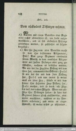Art. 20. Vom rückwärts Distanzen nehmen