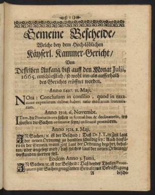Anno 1497. 31. Maii. - Anno 1585. [i.e. 1558.] 30. Augusti.
