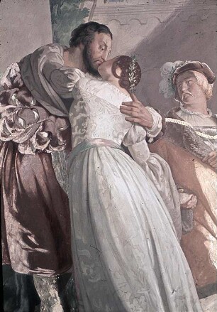Szene aus Götz von Berlichingen: Götz nimmt Abschied von seiner Schwester Marie und seinem Schwager Franz von Sickingen