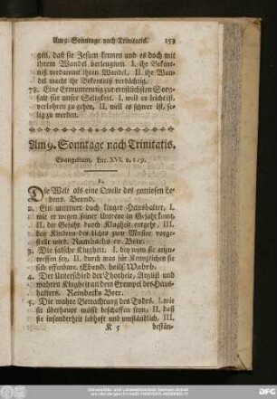 Am 9. Sonntage nach Trinitatis. Evangelium, Luc. XVI, v. 1 - 9.