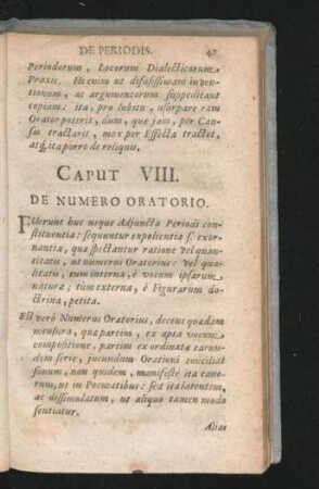 Caput VIII. De Numero Oratorio.