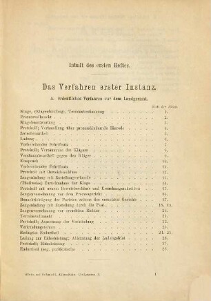 Aktenstücke zur Einführung in das Prozeßrecht, 1,1
