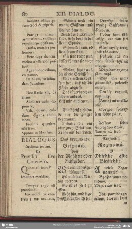 Dialogus Decimus tertius. De Prandio sive Convivio