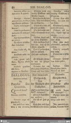 Dialogus Decimus tertius. De Prandio sive Convivio