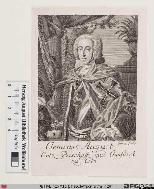 Bildnis Clemens August (von Bayern), 1723-61 Kurfürst u. Erzbischof von Köln