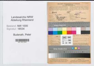 Entnazifizierung Peter Buderath, geb. 18.05.1904 (Kaufmann)