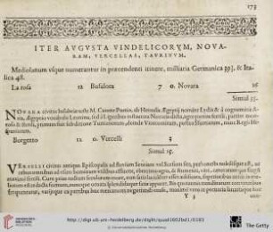 Iter Augusta Vindelicorum, Novaram, Vercellas, Taurinum