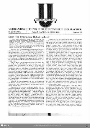 Kann eine Uhrmacher Rabatt geben?