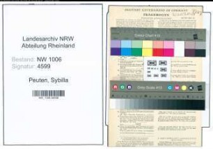 Entnazifizierung Sybilla Peuten , geb. 22.08.1886 ()
