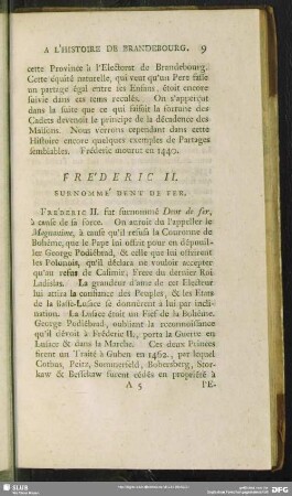 Fréderic II. Surnommé Dent De Fer