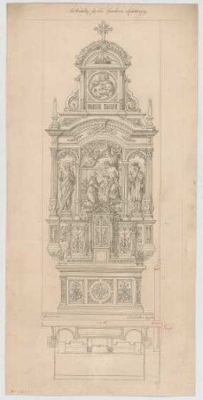 Müller, Josef Anton; Maihingen; Pfarrkirche - Seitenaltar (Grundriss)