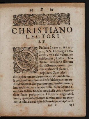 Christiano Lectori S. P.