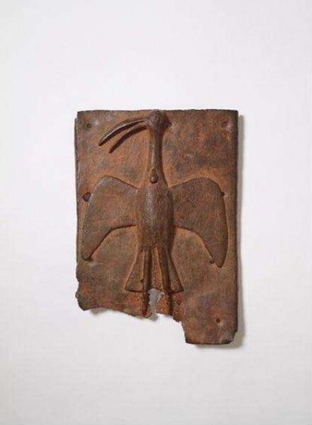 Plaque de bronze : oiseau ibis